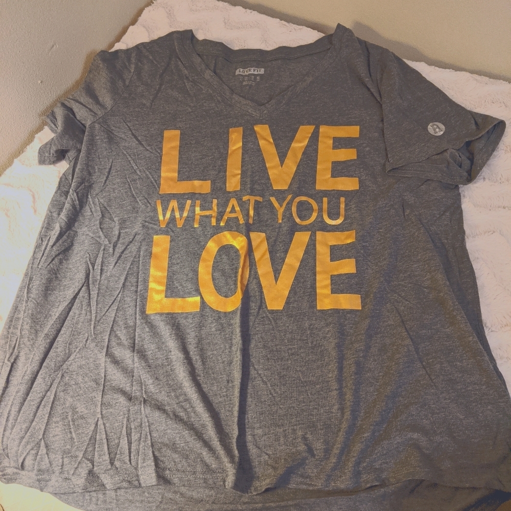 Grey screen printed tee
